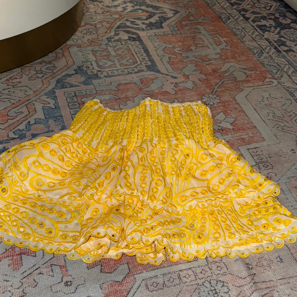 Marshalls Yellow and White Casual Skirt
